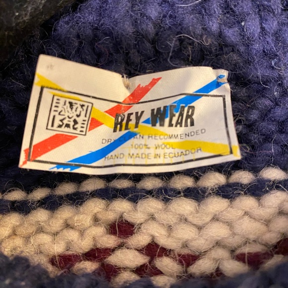 Vintage Rey Wear Ecuadorian wool sweater. SZ L/xL - Picture 3 of 3